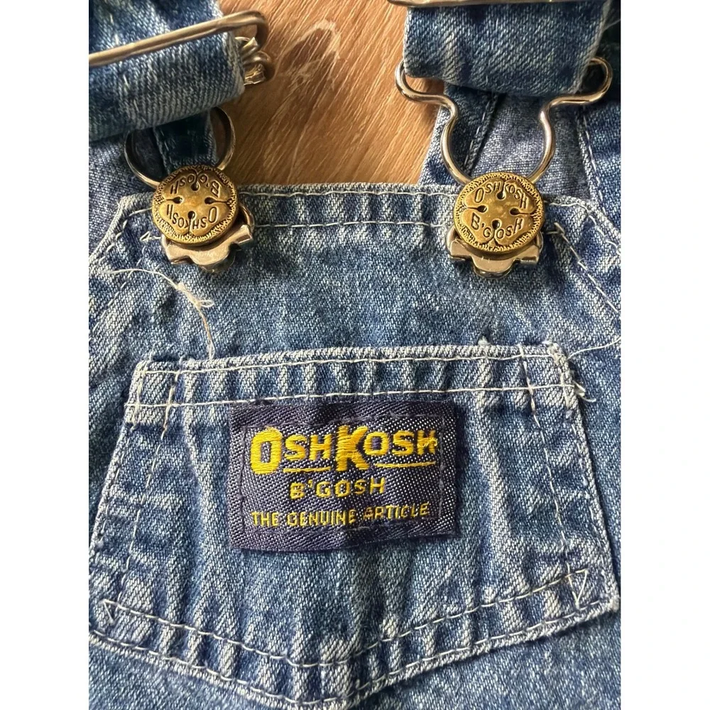 Vintage OshKosh Bgosh Kids Denim Overalls 18 Months Blue Vestbak Made in USA
